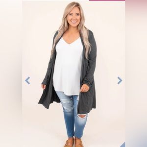 Chic Soul Feeling Carefree Cardigan, Charcoal Gray